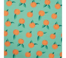 French Terry Print, Oranges, Tiffany