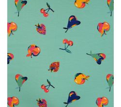French Terry Print, Colorful Fruit, Tiffany