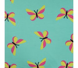 French Terry Print, Butterflies, Tiffany