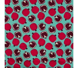 French Terry Print, Pomegranate, Tiffany