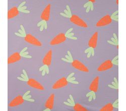 French Terry Print, Carrots, Dusty Lilac