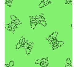 French Terry Neon Print (Game Controler), Yellow Neon