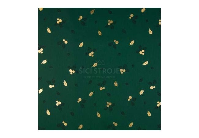 Cotton Poplin Foil Print - Ilex, Green