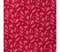 Cotton Poplin, Branches, Red