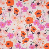 Cotton Cord Digi Print - Big Flowers, Violet