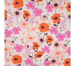 Cotton Cord Digi Print, Big Flowers, Violet