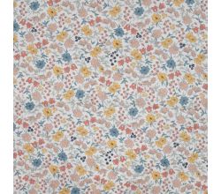 Cotton Cord Digi Print, Floral, Ecru