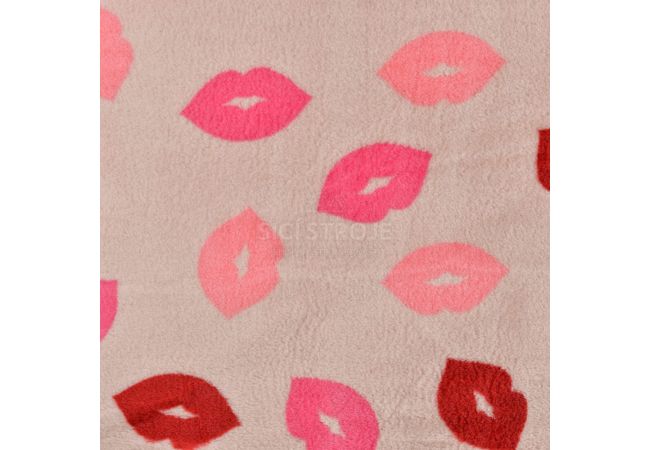 Cuddle Fleece Double Face - Lips, Dusty Pink