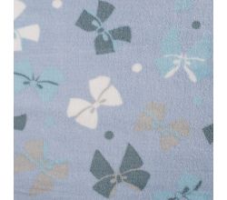 Cuddle Fleece Double Face, Bow + Dots, Dusty Blue