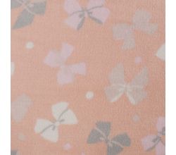 Cuddle Fleece Double Face, Bow + Dots, Dusty Pink