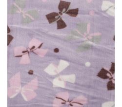 Cuddle Fleece Double Face, Bow + Dots, Lilac