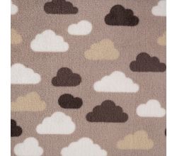 Cuddle Fleece Double Face, Clouds & Raindrops, Sand
