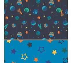 Cuddle Fleece Double Face, Space, Navy