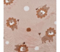 Cuddle Fleece Print, Lions, Poudre