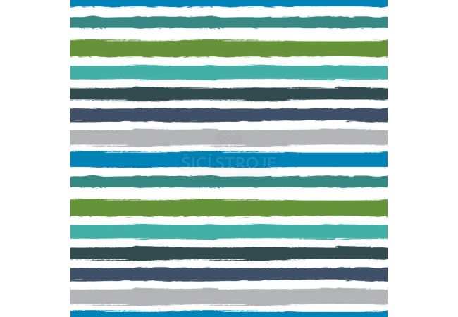 Cuddle Fleece Print - Multi Stripes, Tiffany