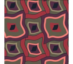 Cuddle Fleece Print, Retro Squares, Dark Red