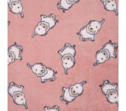Cuddle Fleece Print + Uni, Elephants, Poudre