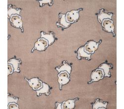 Cuddle Fleece Print + Uni, Elephants, Sand