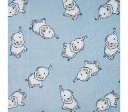 Cuddle Fleece Print + Uni, Elephants, Dusty Blue