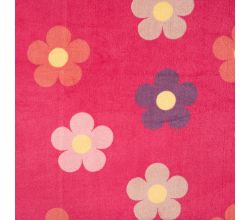 Cuddle Fleece Print + Uni, Flowers, Fuchsia