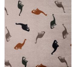 Cuddle Fleece Print + Uni, Dinos, Sand