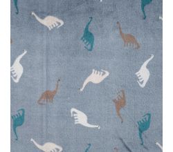Cuddle Fleece Print + Uni, Dinos, Dusty Blue