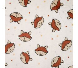 Cuddle Fleece Double Print, Fox, Off White