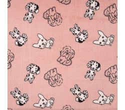 Cuddle Fleece Print + Uni, Multi Dogs, Poudre