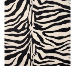 Cute Fleece Print, Zebra, Black