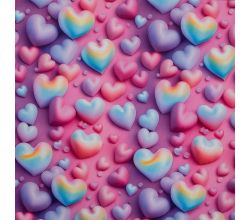Alpenfleece Digital Print, Hearts, Pink