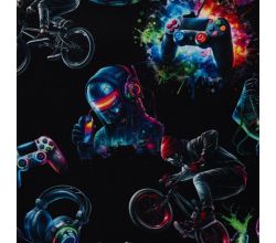 Alpenfleece Digital Print, Urban Life, Black