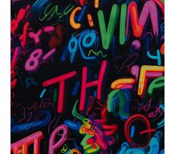 Alpenfleece Digital Print, Graffiti, Multicolor
