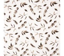 Nicky Velour Print, Leaves, Taupe