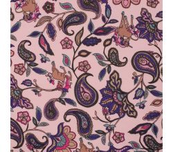 Happy Fleece Print, Paisley, Dusty Pink