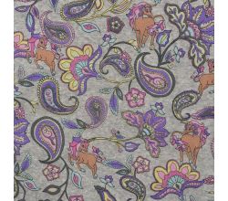 Happy Fleece Print, Paisley, White
