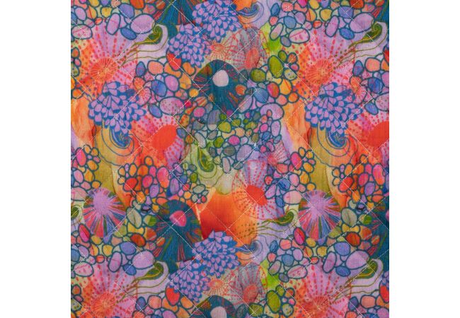 Bambino Digital Print + Quilt - Cyclam Turquase