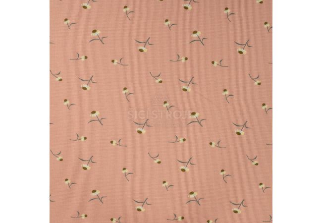 Cutie Waffle Print, Daisies, Dusty Salmon