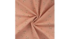 Cutie Waffle Print, Daisies, Dusty Salmon