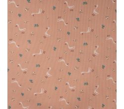 Cutie Waffle Print, Goose, Dusty Salmon