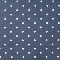 Chambray Embroidery Dots - Dots, Denim