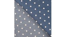 Chambray Embroidery Dots - Dots, Denim