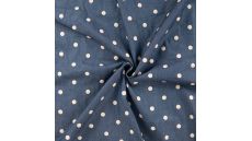 Chambray Embroidery Dots - Dots, Denim
