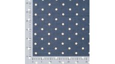 Chambray Embroidery Dots - Dots, Denim