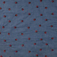 Chambray Embroidery Ladybug - Ladybug, Denim