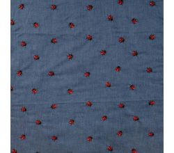 Chambray Embroidery Ladybug, Ladybug, Denim
