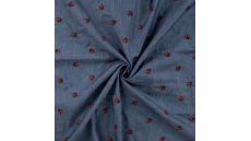 Chambray Embroidery Ladybug - Ladybug, Denim
