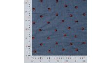 Chambray Embroidery Ladybug - Ladybug, Denim
