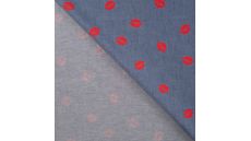 Chambray Print Kiss - Lips, Denim