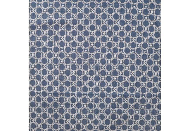 Chambray Print Circles - Graphic Circles, Denim
