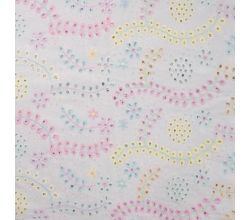 Cotton Multicolor Embroidery, Off White